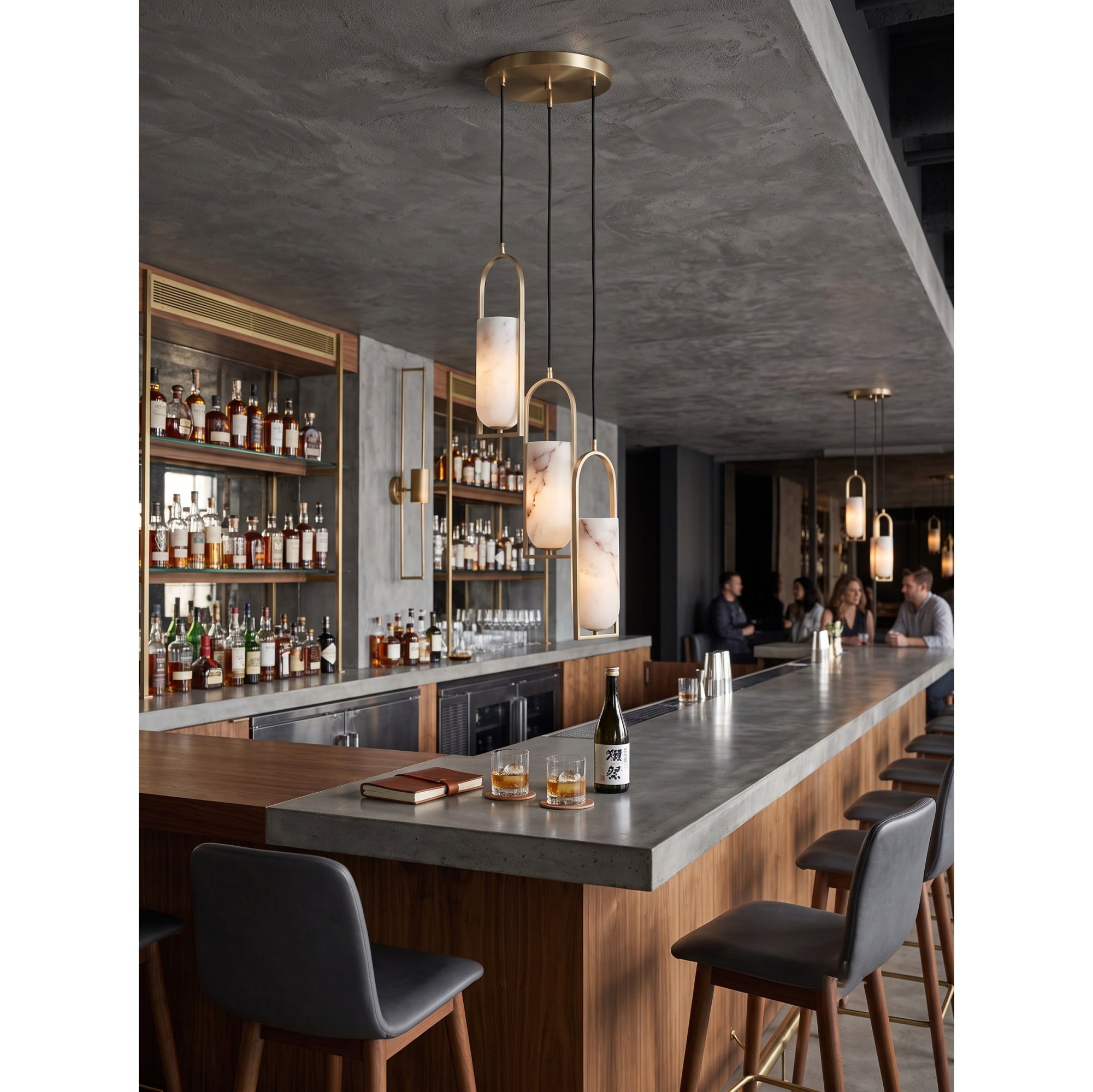 Melange Alabaster Cluster Chandelier