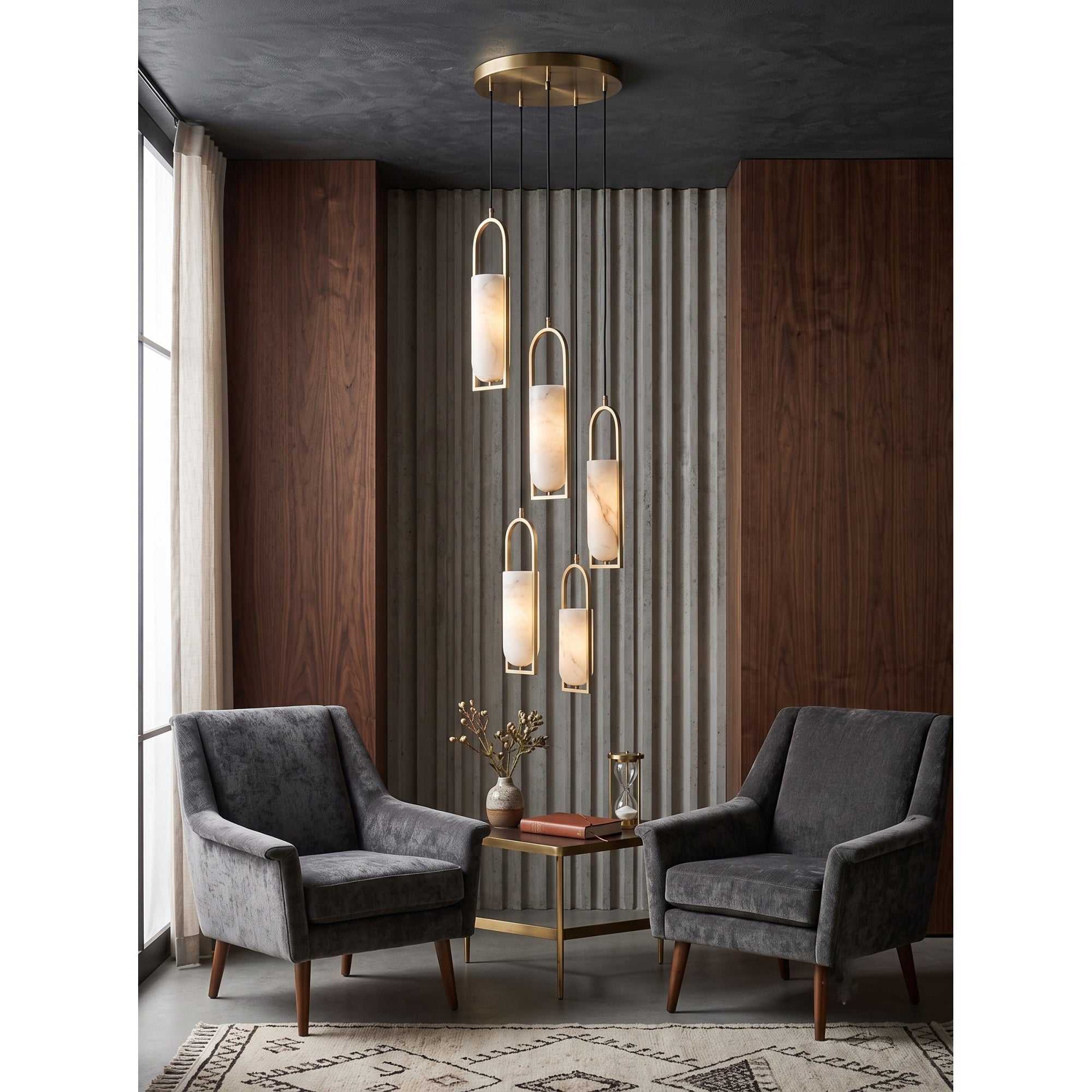 Melange Alabaster Cluster Chandelier