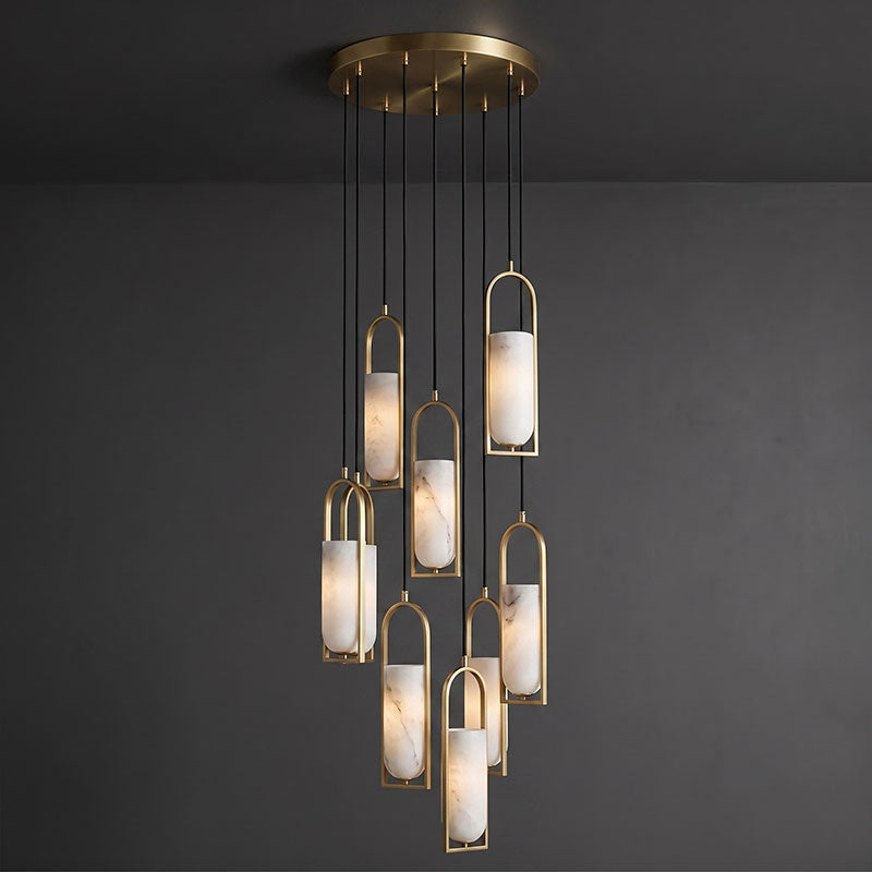 Melange Alabaster Cluster Chandelier