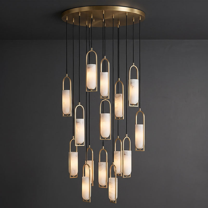Melange Alabaster Cluster Chandelier