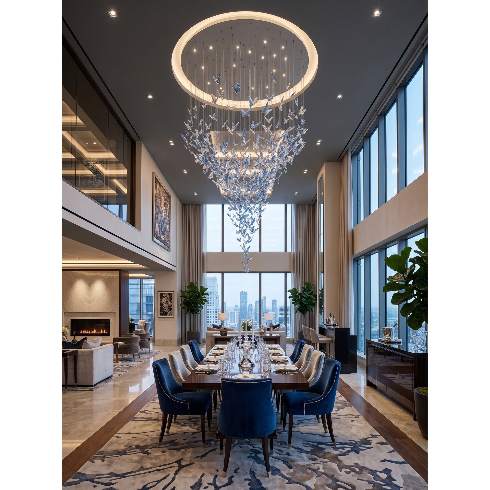 Metamorphosis Aura Butterfly Cascade Chandelier