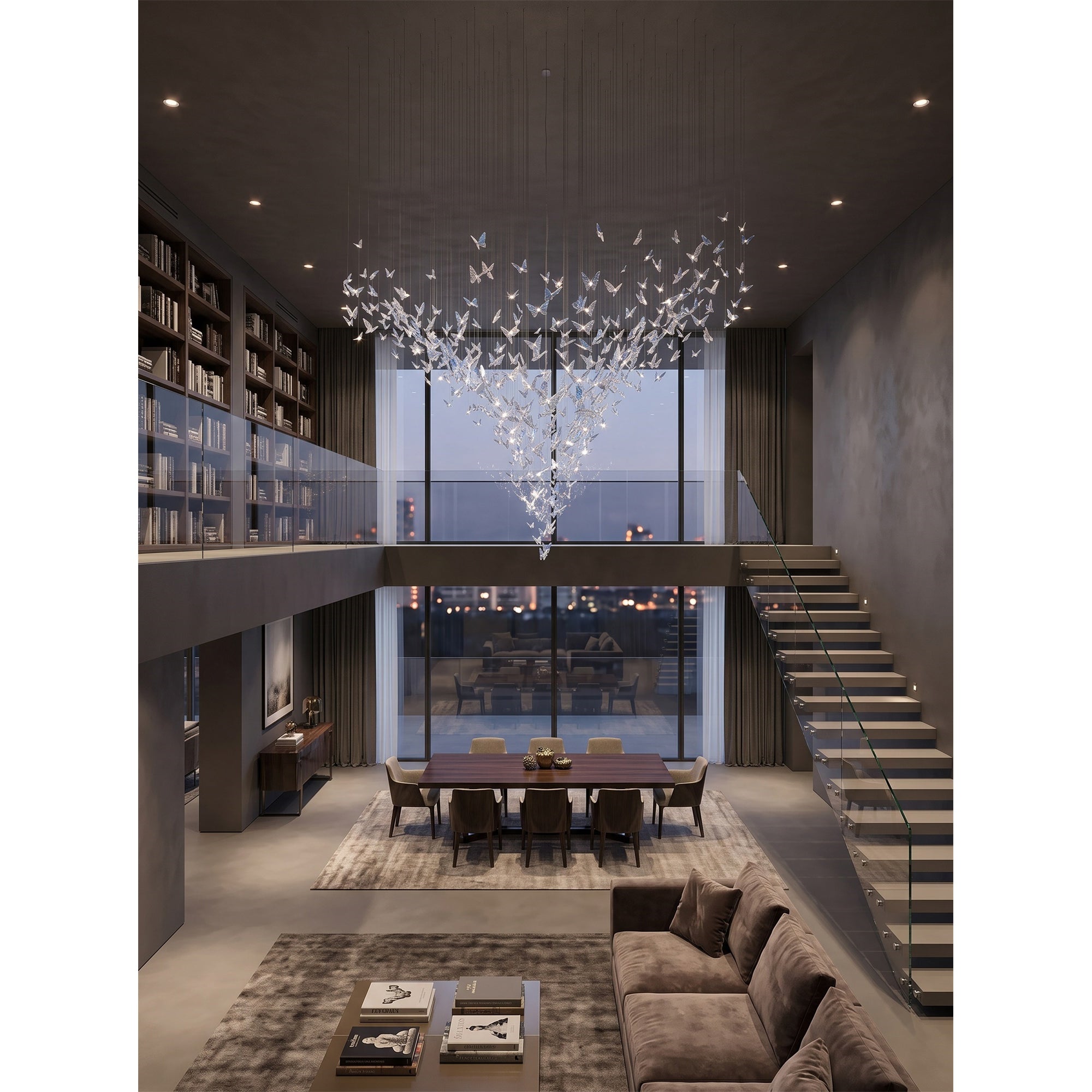 Metamorphosis Aura Butterfly Cascade Chandelier