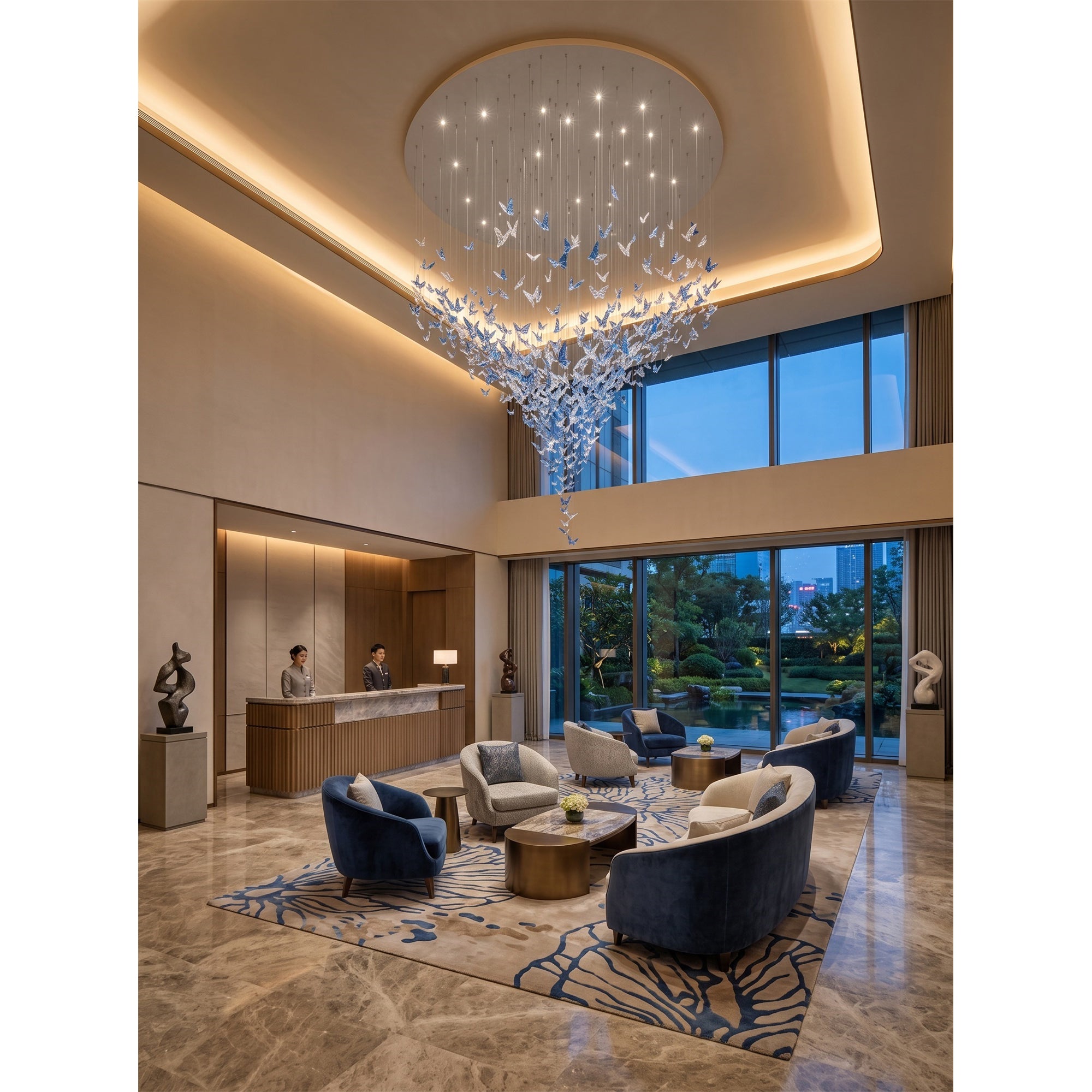 Metamorphosis Aura Butterfly Cascade Chandelier