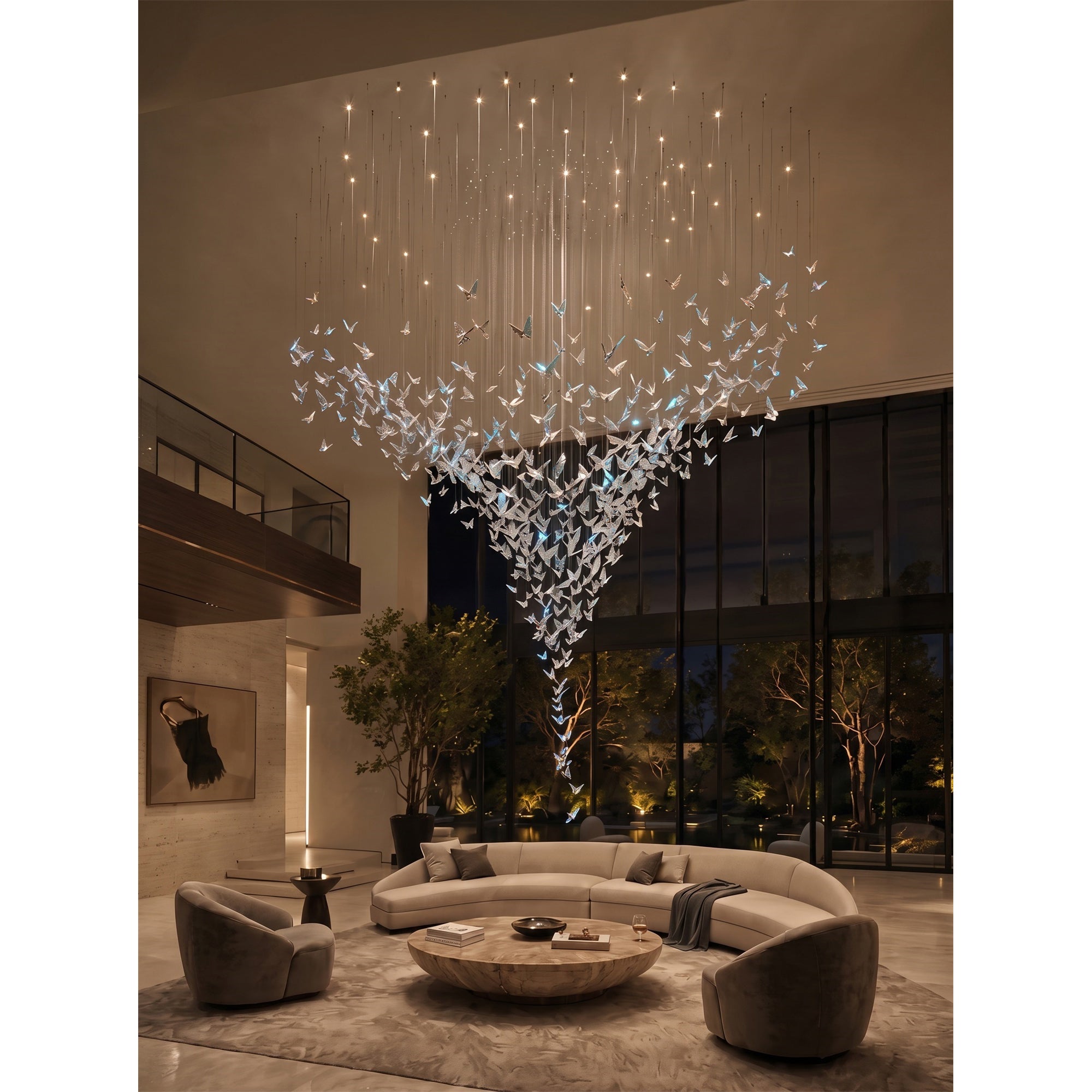 Metamorphosis Aura Butterfly Cascade Chandelier