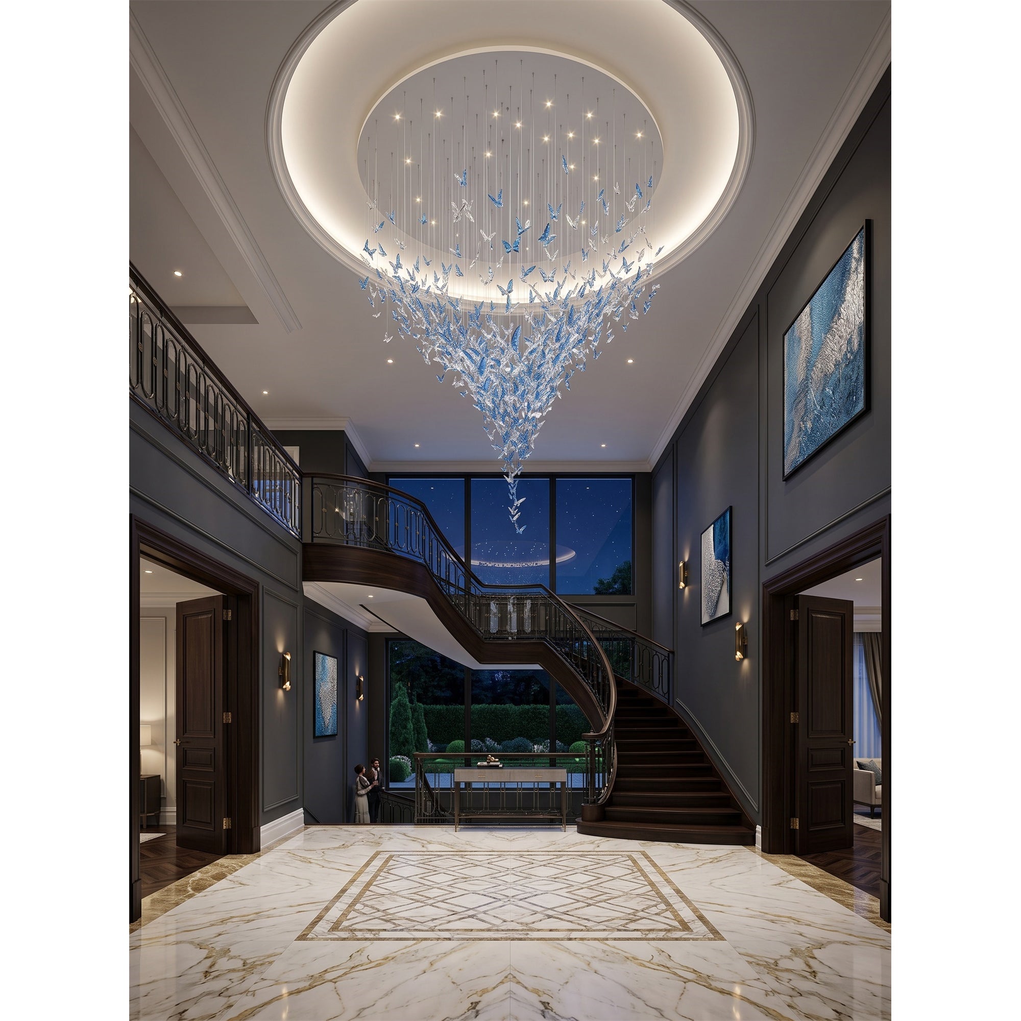 Metamorphosis Aura Butterfly Cascade Chandelier