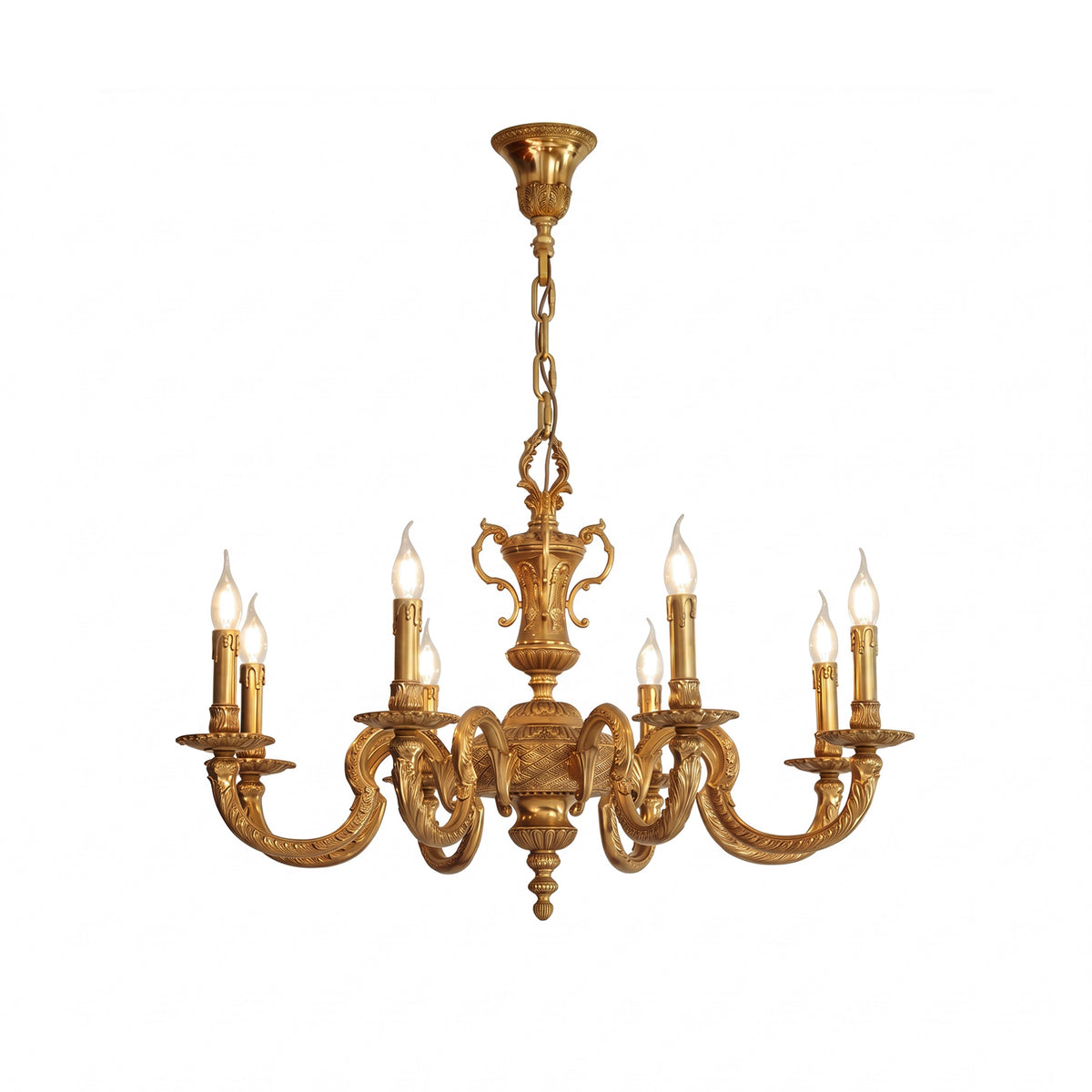 Montcalm Brass Candle Chandelier