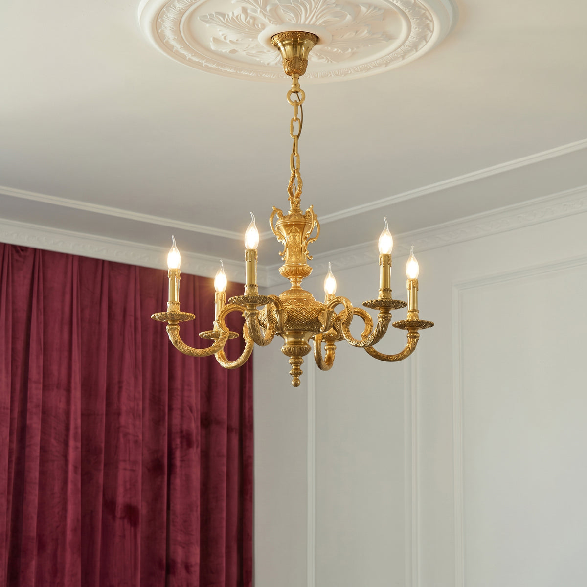Montcalm Brass Candle Chandelier