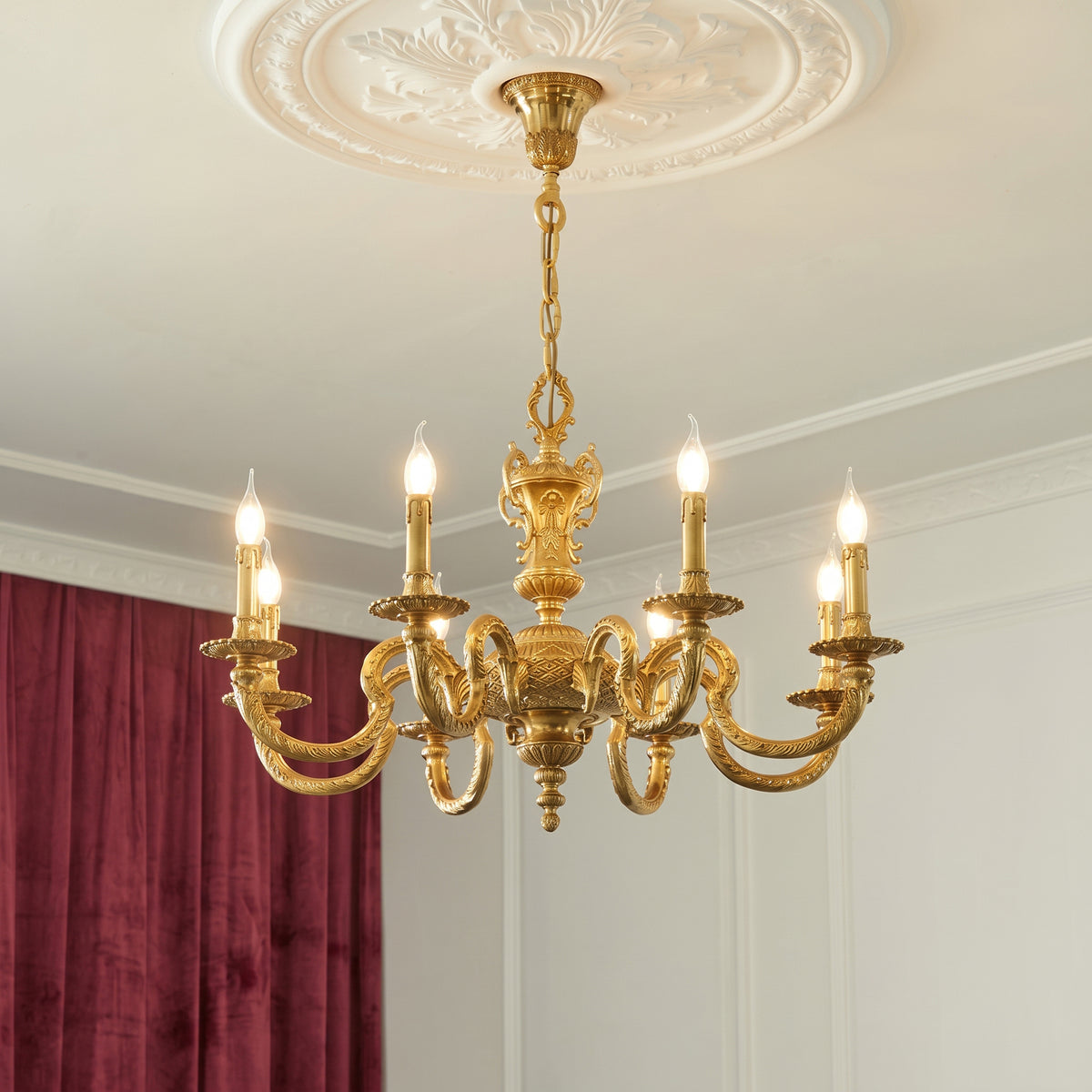 Montcalm Brass Candle Chandelier