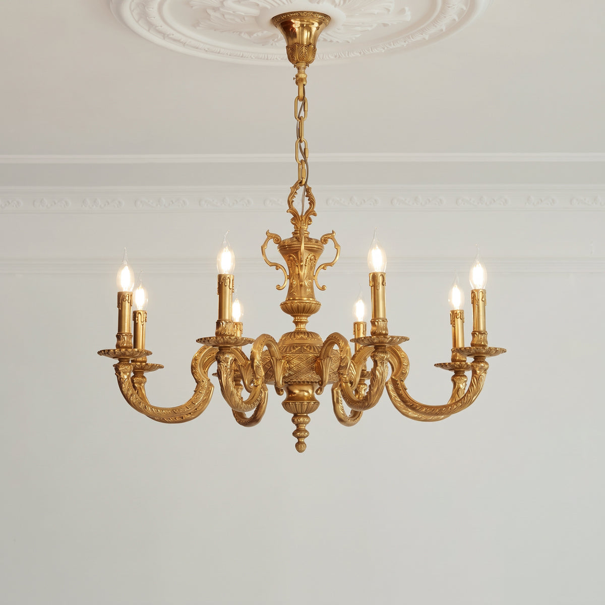 Montcalm Brass Candle Chandelier