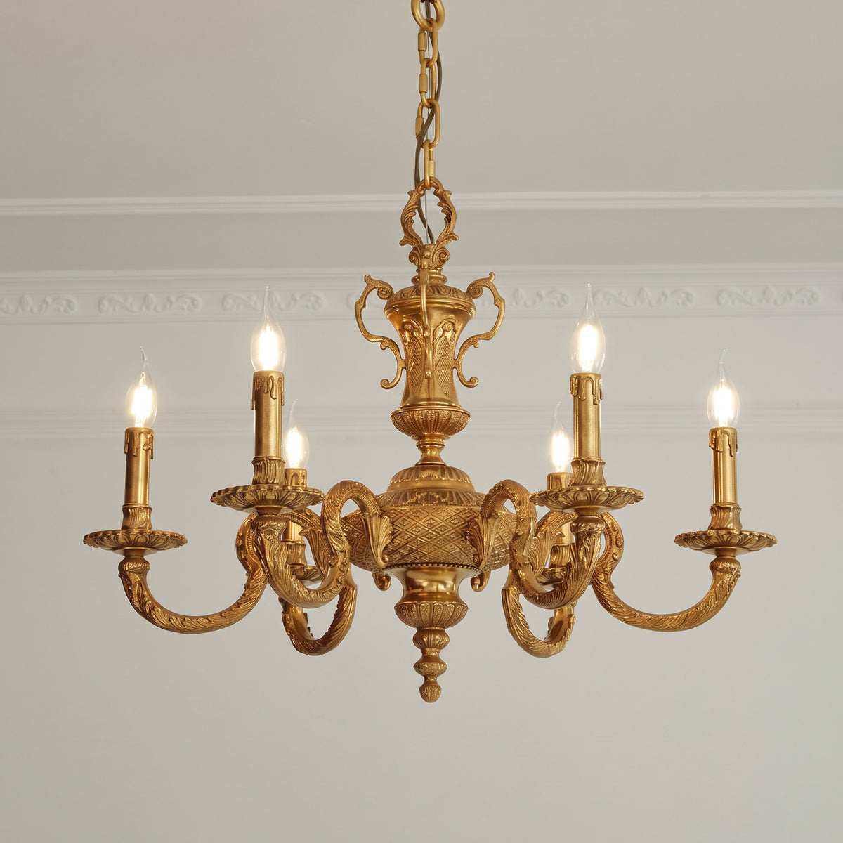 Montcalm Brass Candle Chandelier