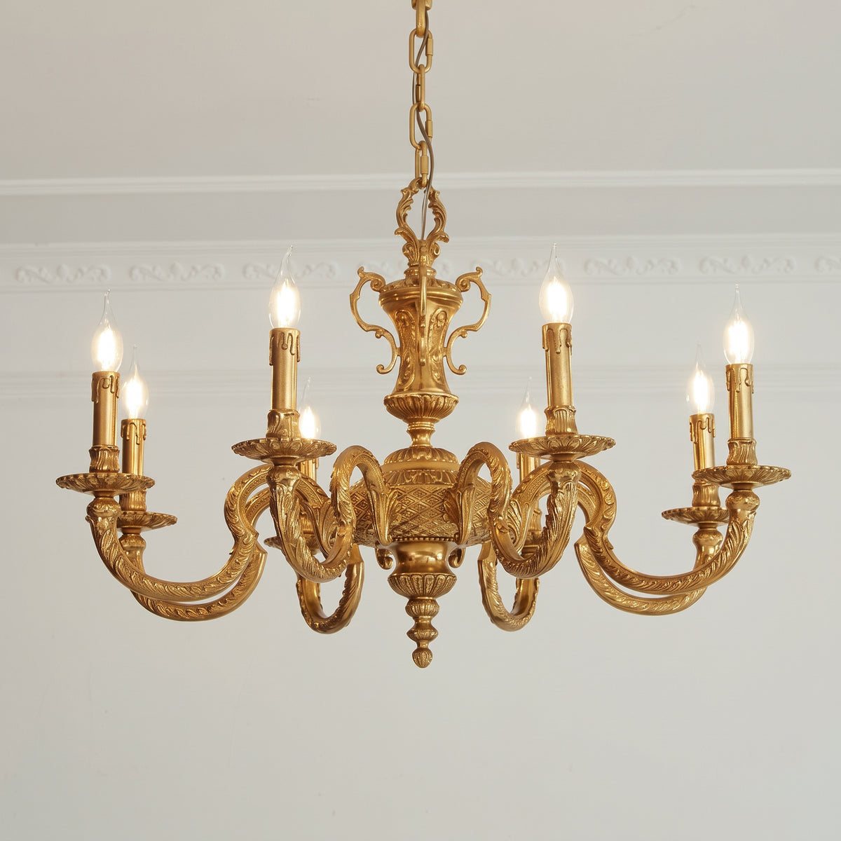 Montcalm Brass Candle Chandelier