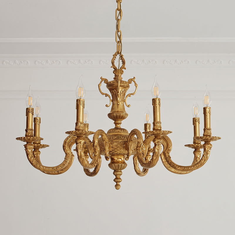 Montcalm Brass Candle Chandelier