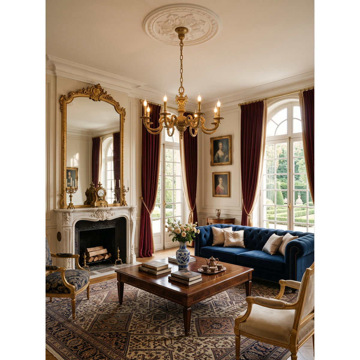 Montcalm Brass Candle Chandelier