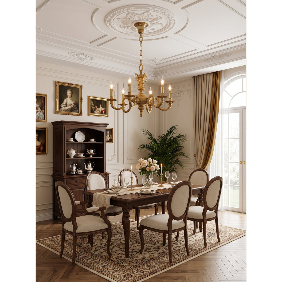 Montcalm Brass Candle Chandelier