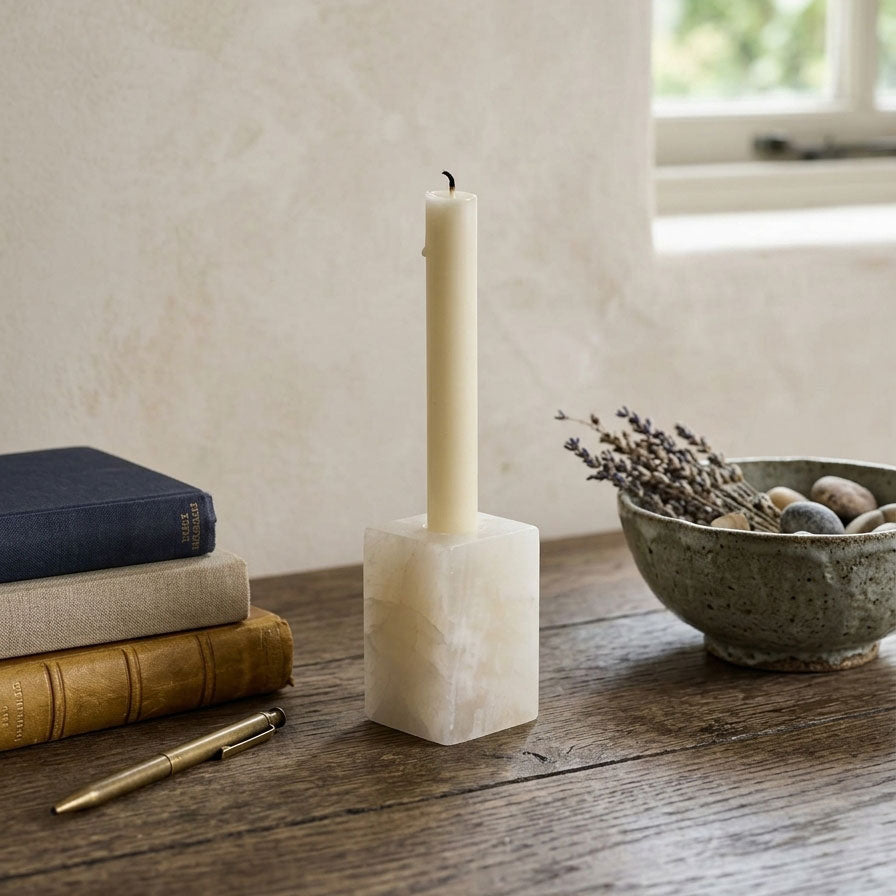 Moonstone Obelisk Candle Holder