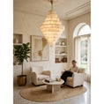 Load image into Gallery viewer, Multi-Tiered Pyramid-Shaped Alabaster Chandelier

