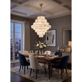 Load image into Gallery viewer, Multi-Tiered Pyramid-Shaped Alabaster Chandelier

