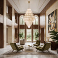 Load image into Gallery viewer, Multi-Tiered Pyramid-Shaped Alabaster Chandelier
