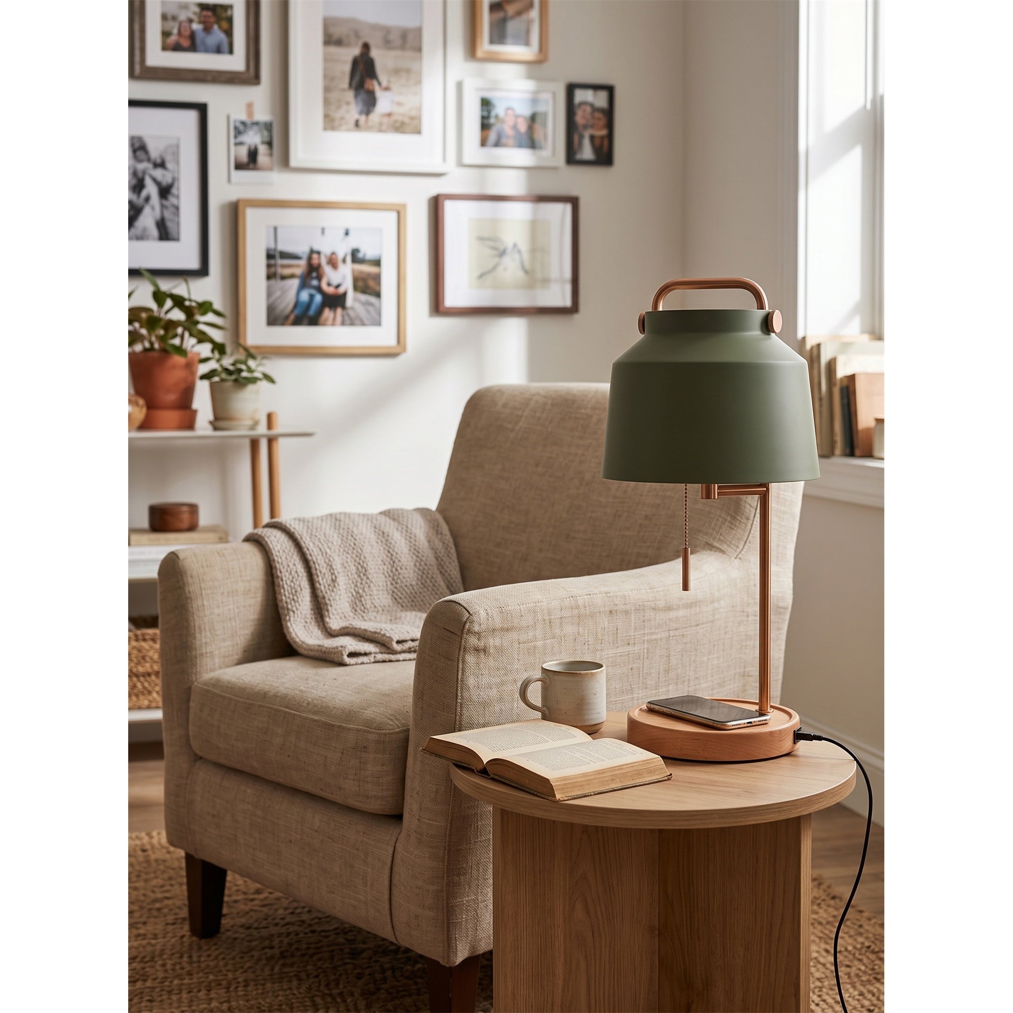 Naima USB Table Lamp (Wireless Charging Version)