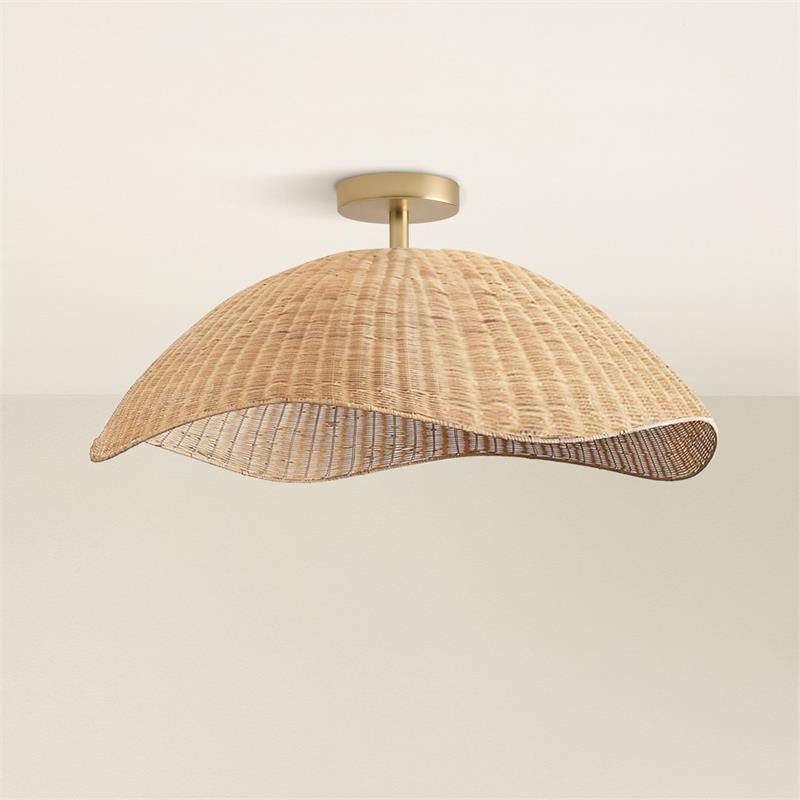 Nana Vermiculate Rattan Flush Mount