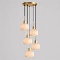 Load image into Gallery viewer, Natural Square Alabaster Chandelier
