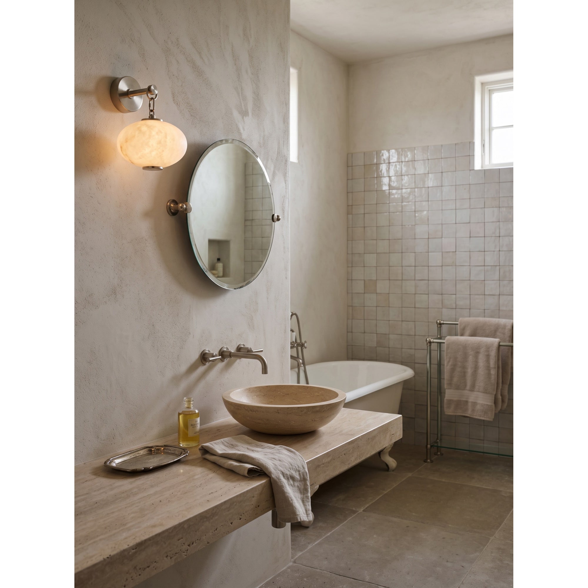 Nephele Alabaster Wall Sconce