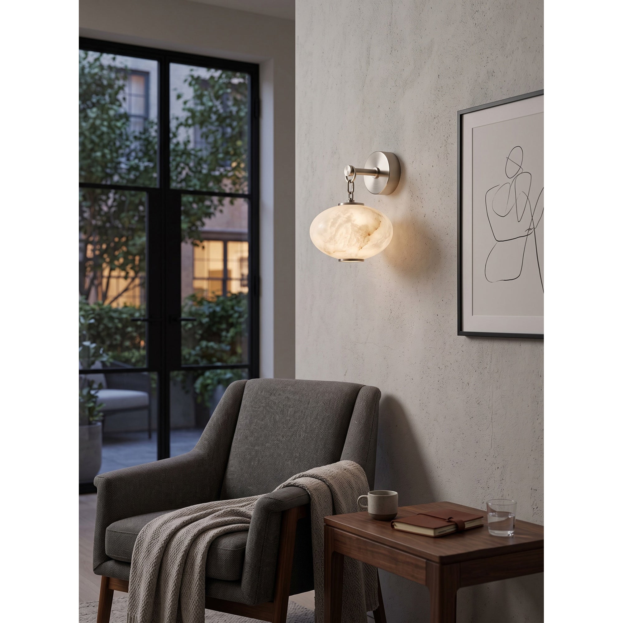 Nephele Alabaster Wall Sconce