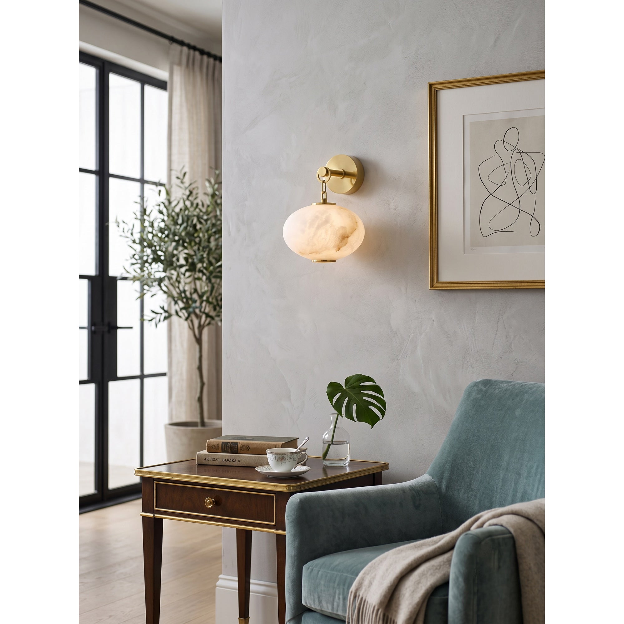 Nephele Alabaster Wall Sconce