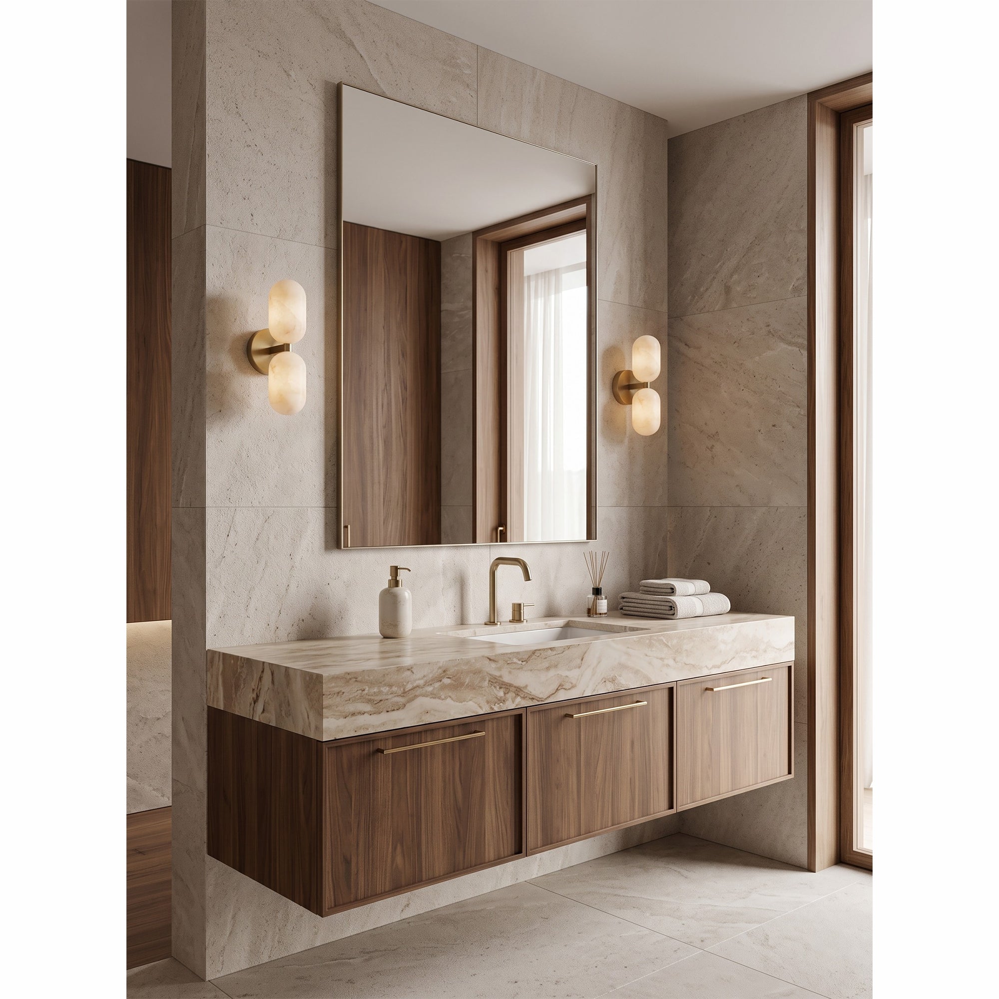 Norevia Alabaster Wall Sconce