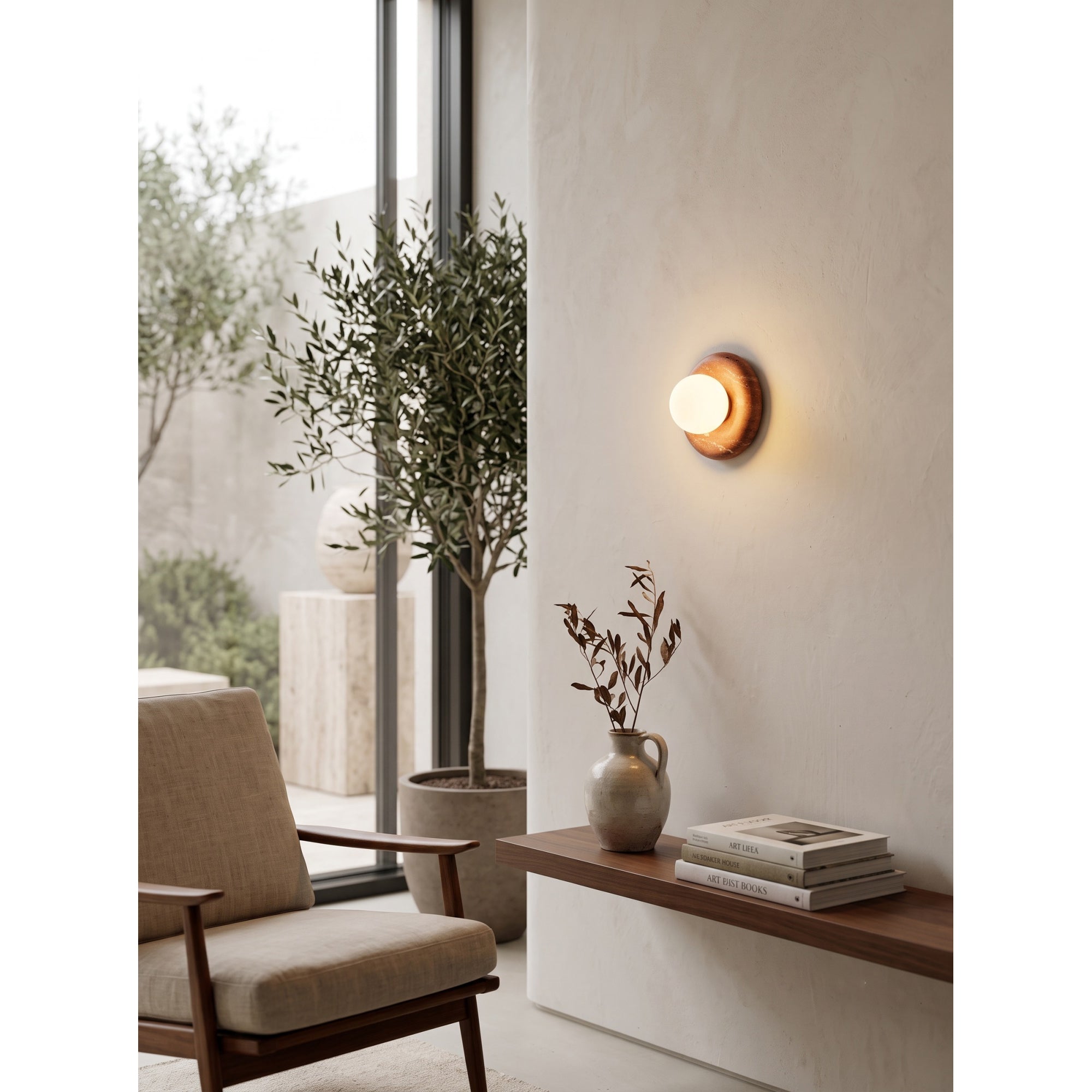 Novi Marble Travertine Wall Sconce