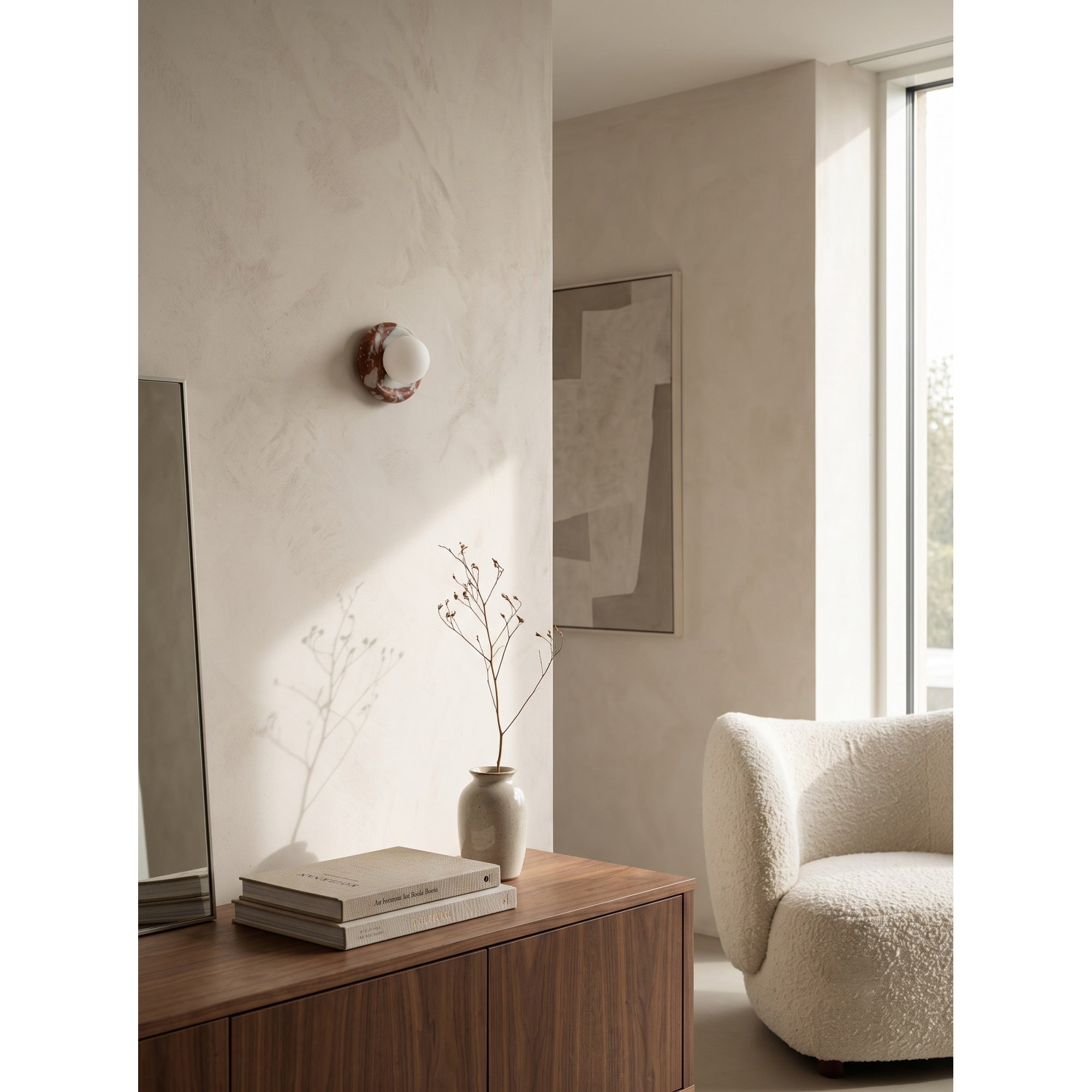 Novi Marble Travertine Wall Sconce