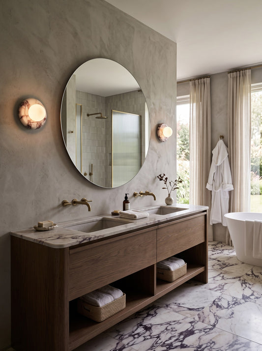 Novi Marble Travertine Wall Sconce