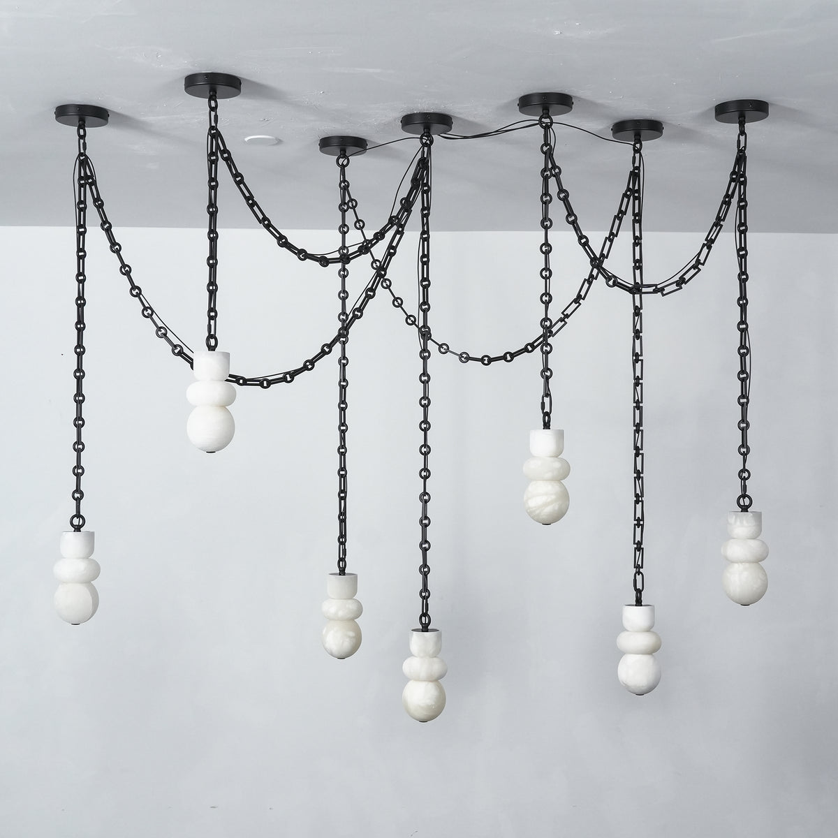 Orba Chain Alabaster Chandelier