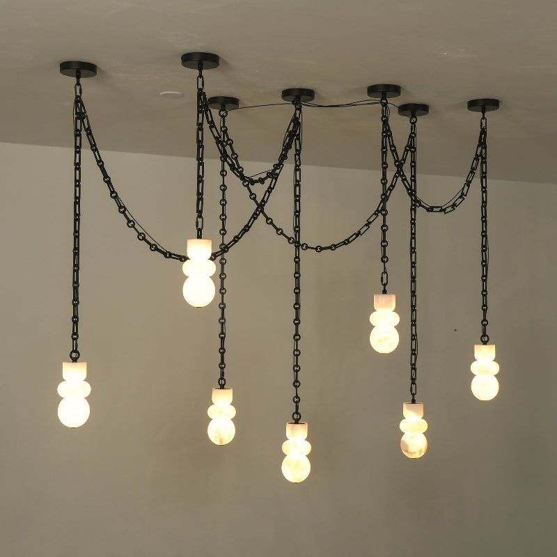 Orba Chain Alabaster Chandelier