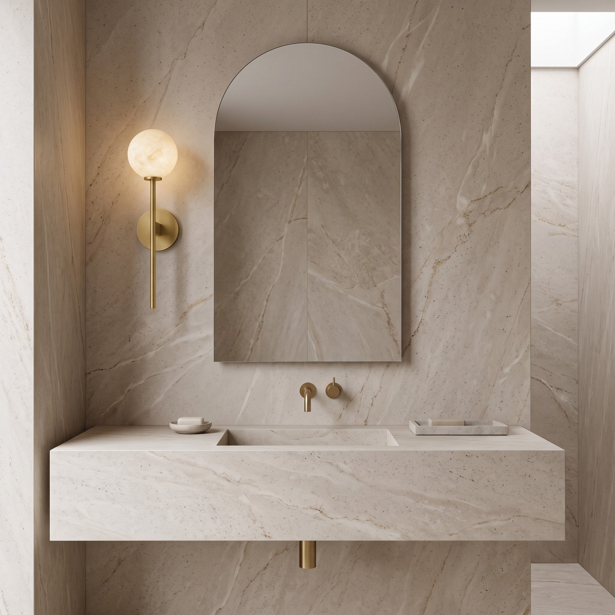 Orbessa Alabaster Globe Wall Sconce