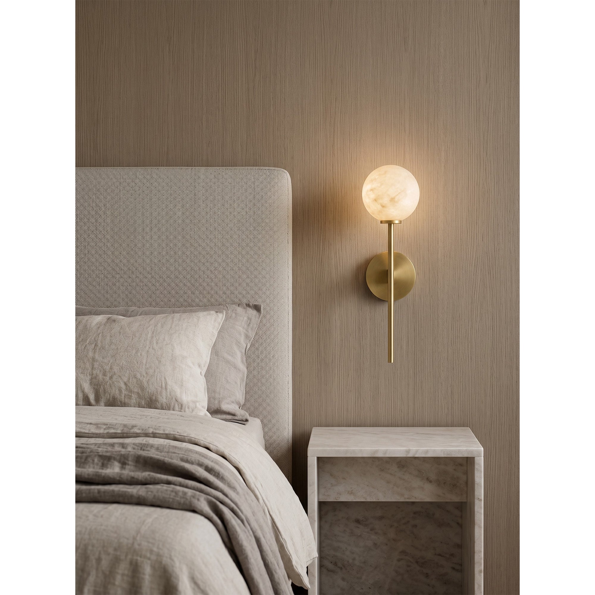 Orbessa Alabaster Globe Wall Sconce