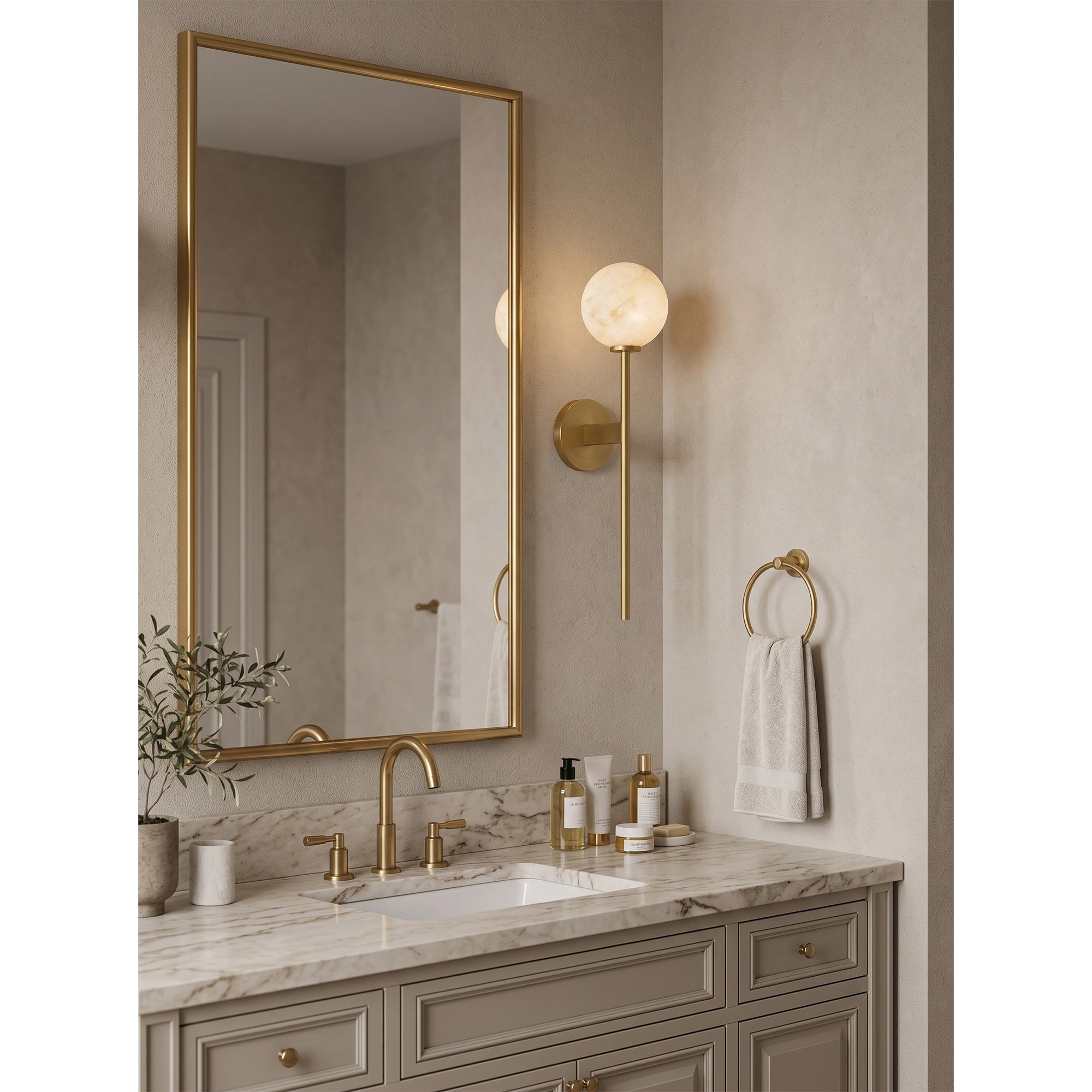 Orbessa Alabaster Globe Wall Sconce