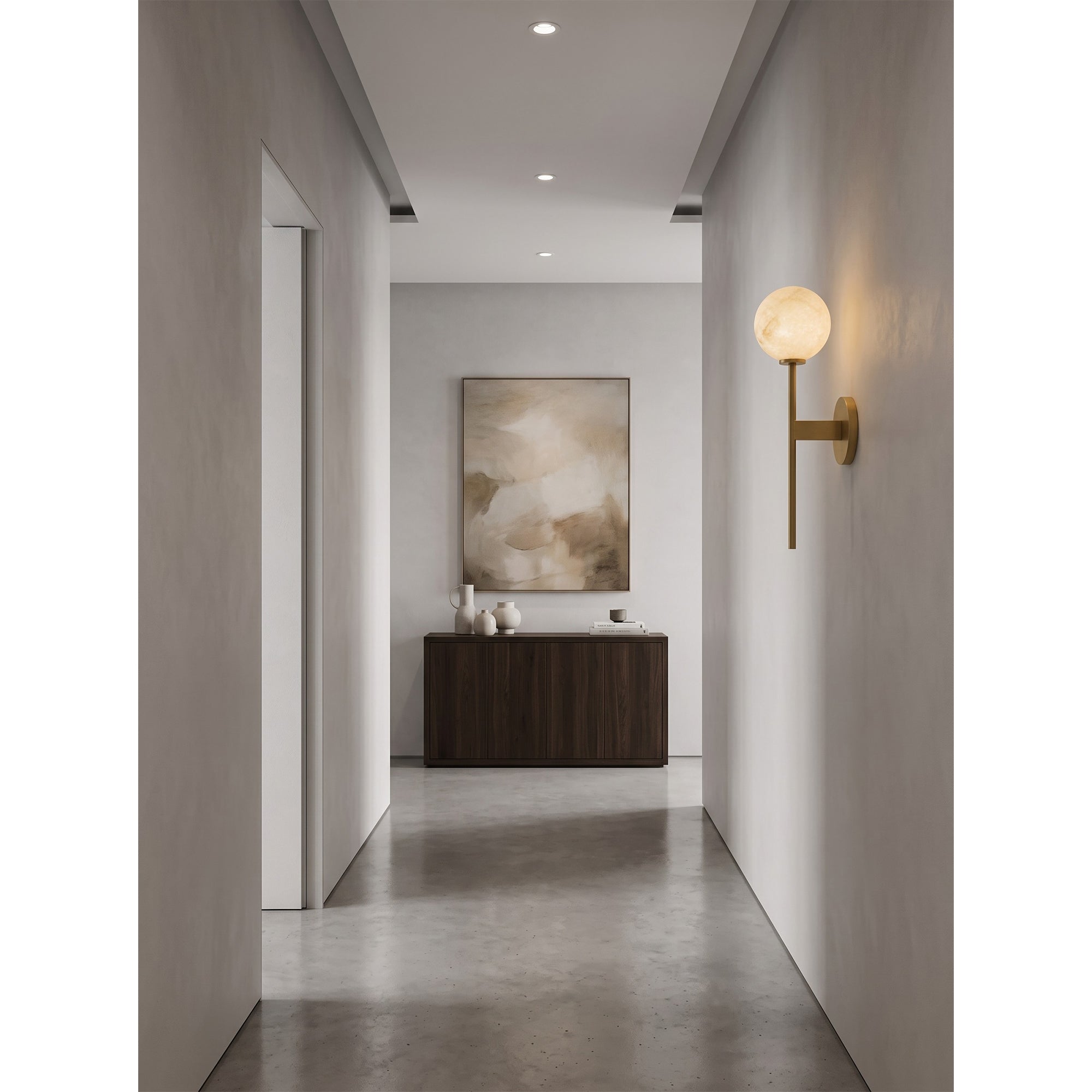 Orbessa Alabaster Globe Wall Sconce