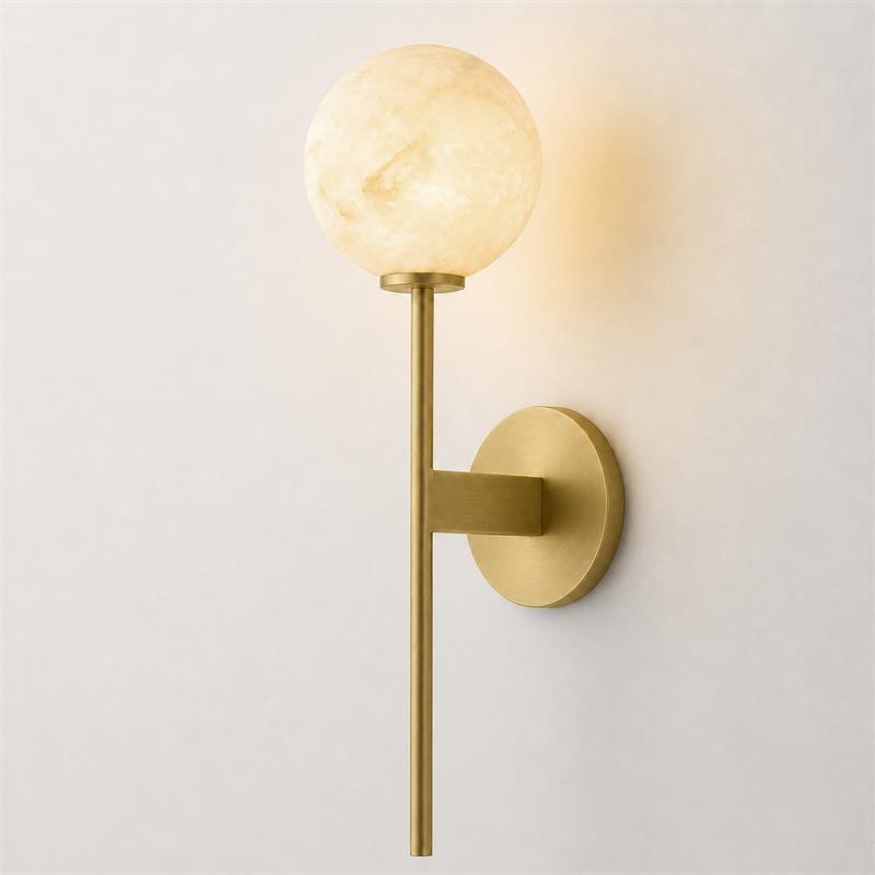 Orbessa Alabaster Globe Wall Sconce