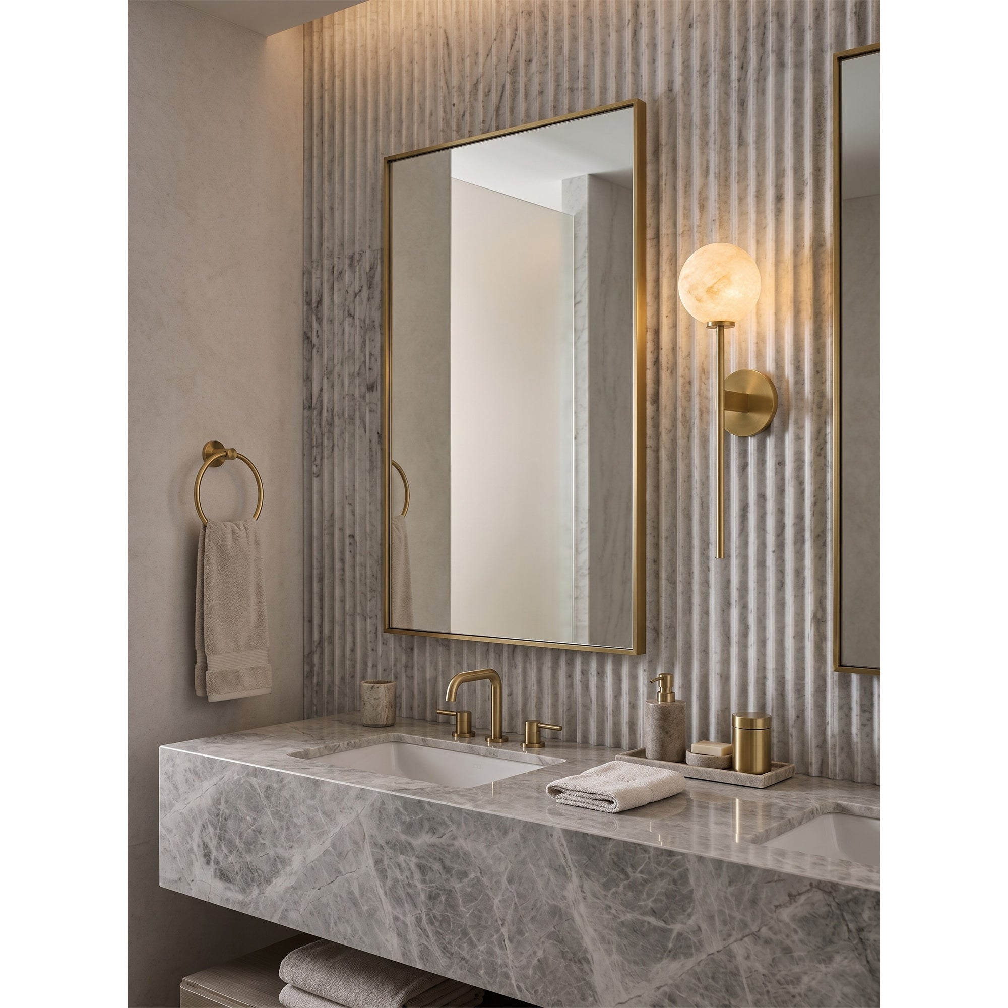 Orbessa Alabaster Globe Wall Sconce