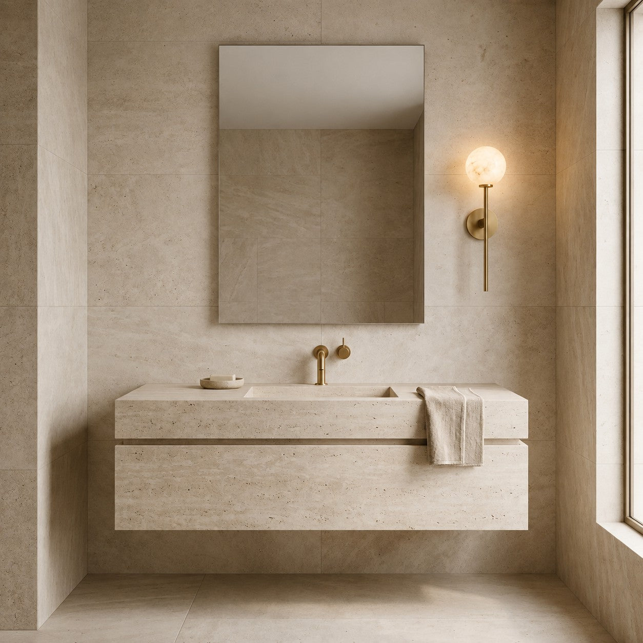 Orbessa Alabaster Globe Wall Sconce