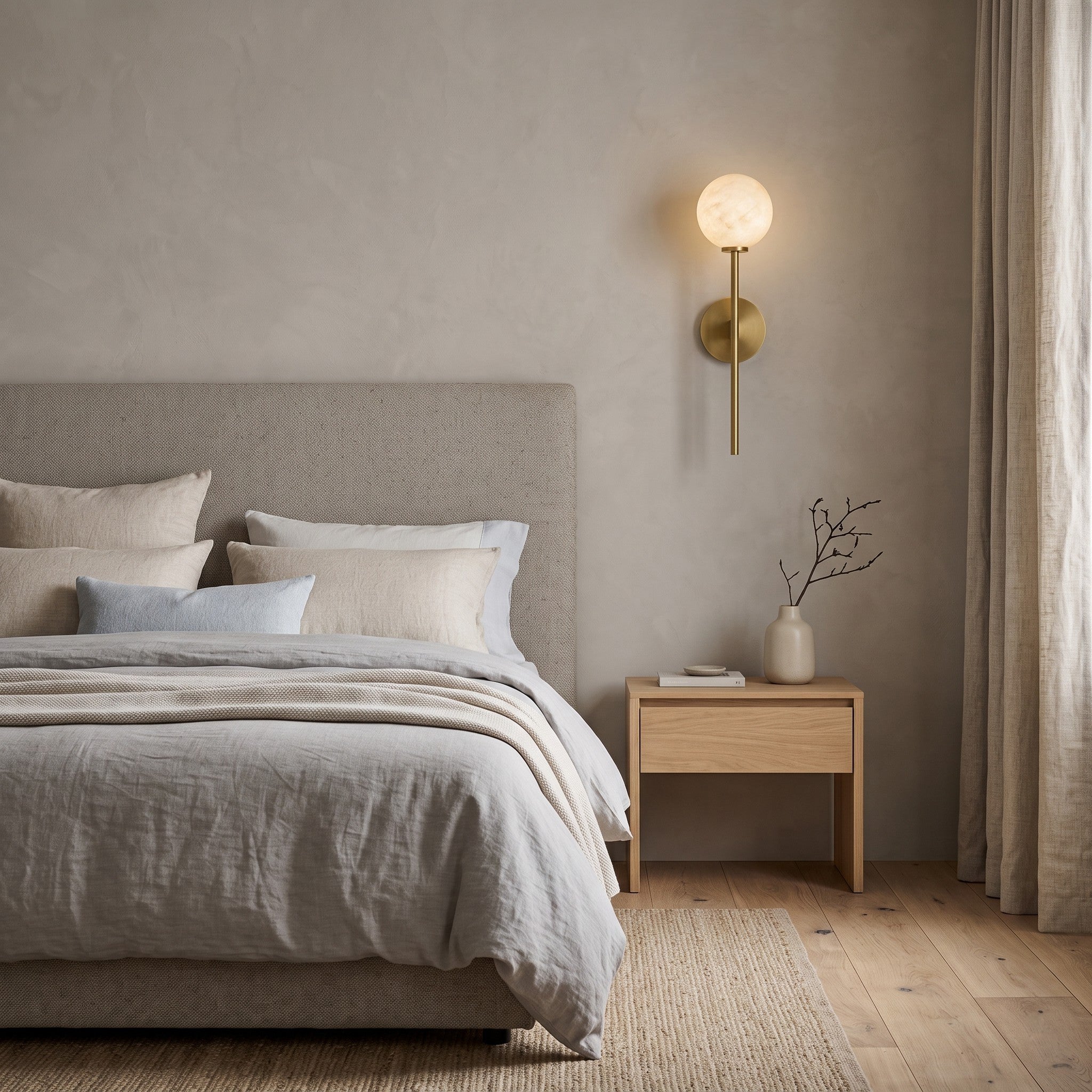 Orbessa Alabaster Globe Wall Sconce