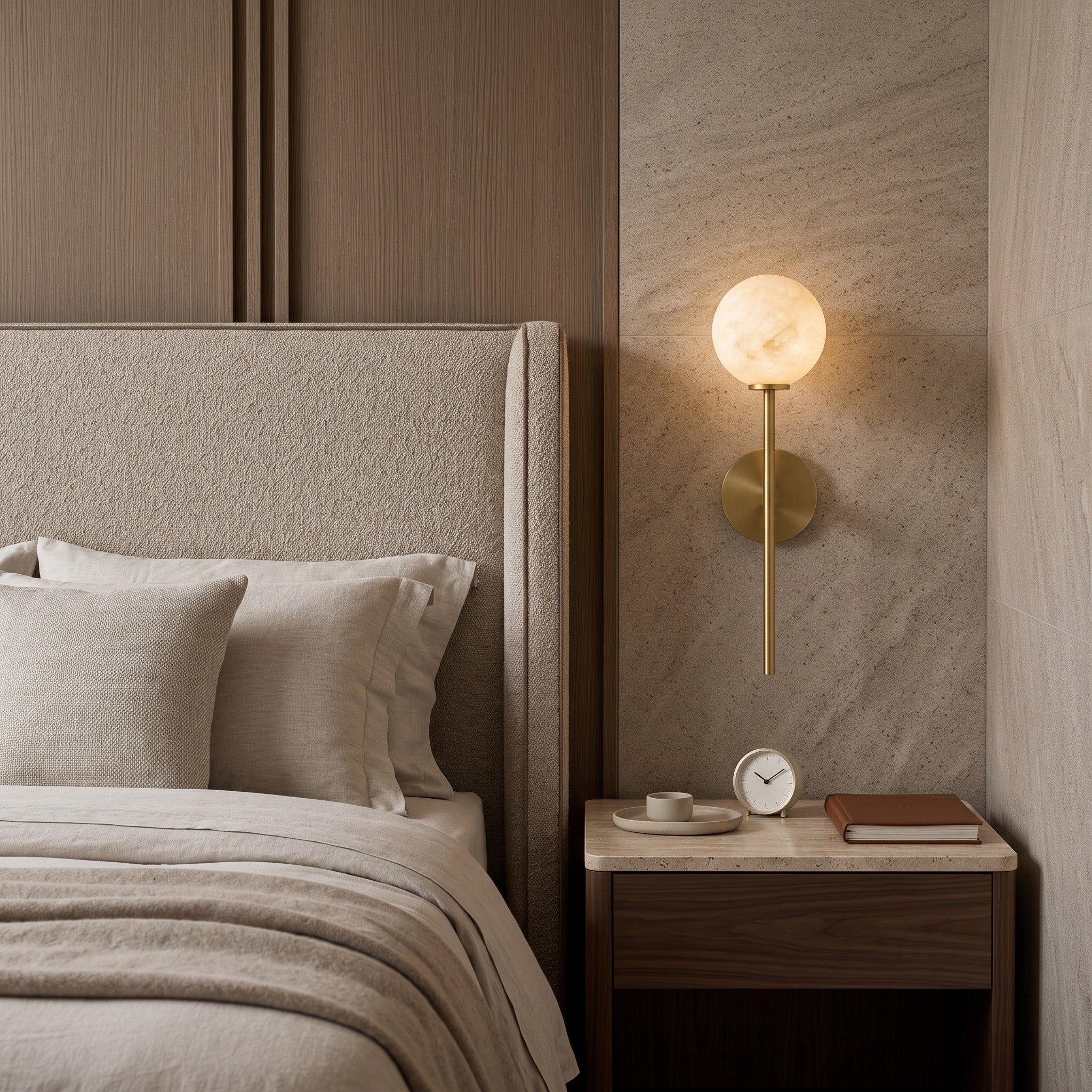 Orbessa Alabaster Globe Wall Sconce