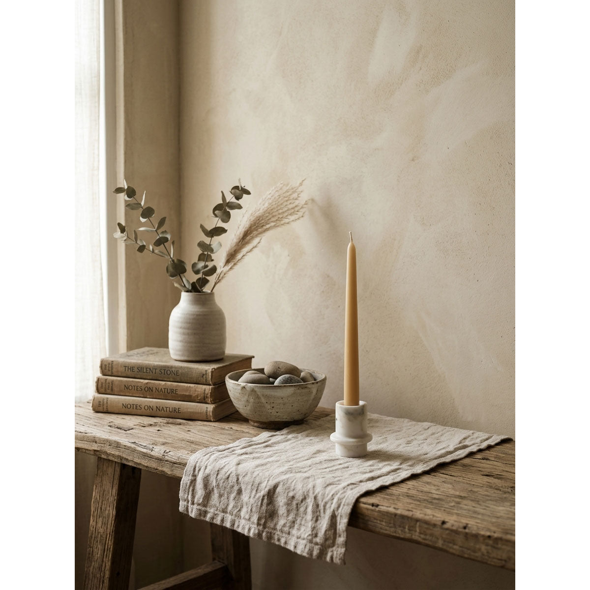Orbit Pillar Marble Candle Holder