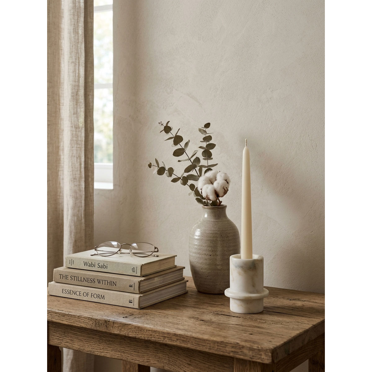 Orbit Pillar Marble Candle Holder