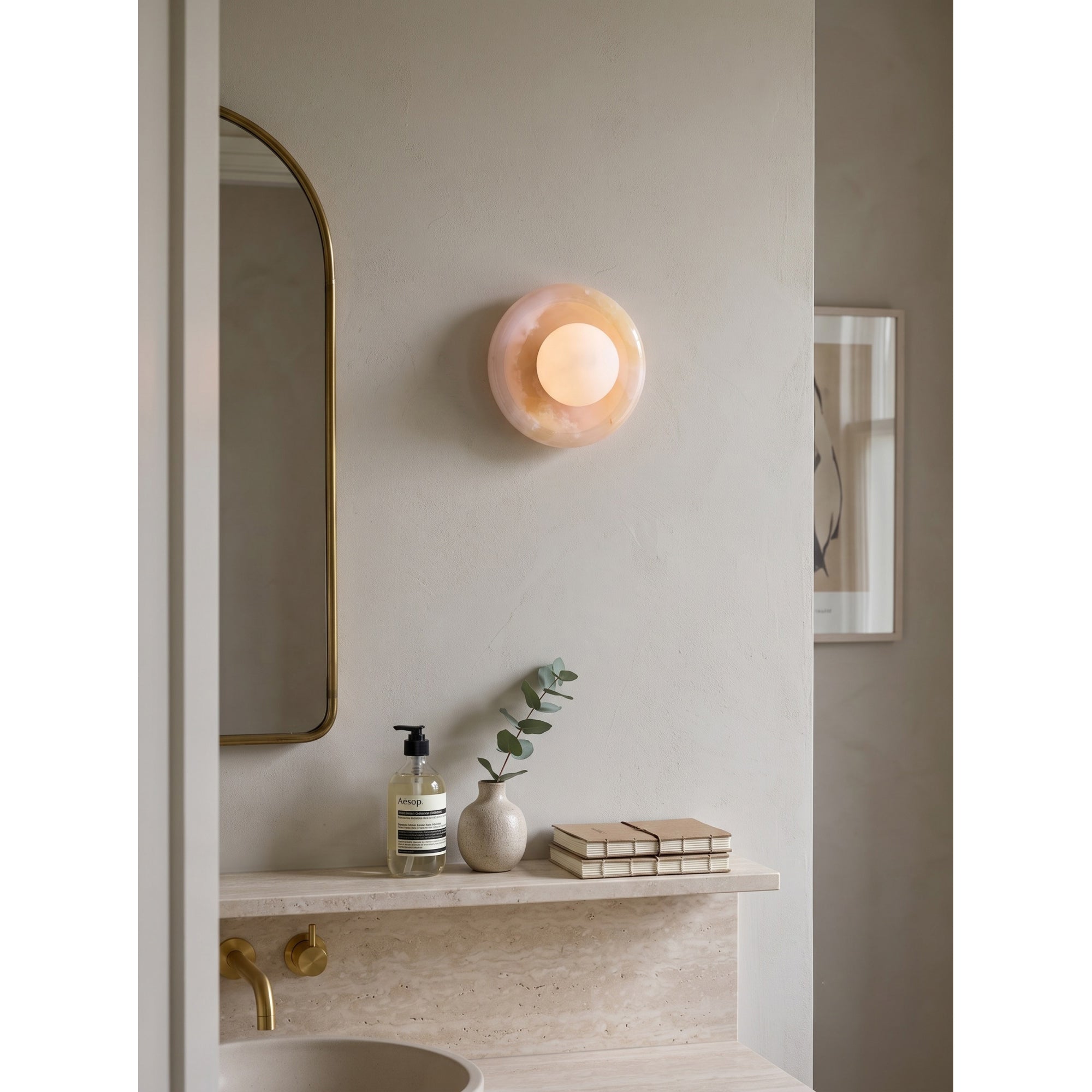 Orli Pink Onyx Wall Sconce