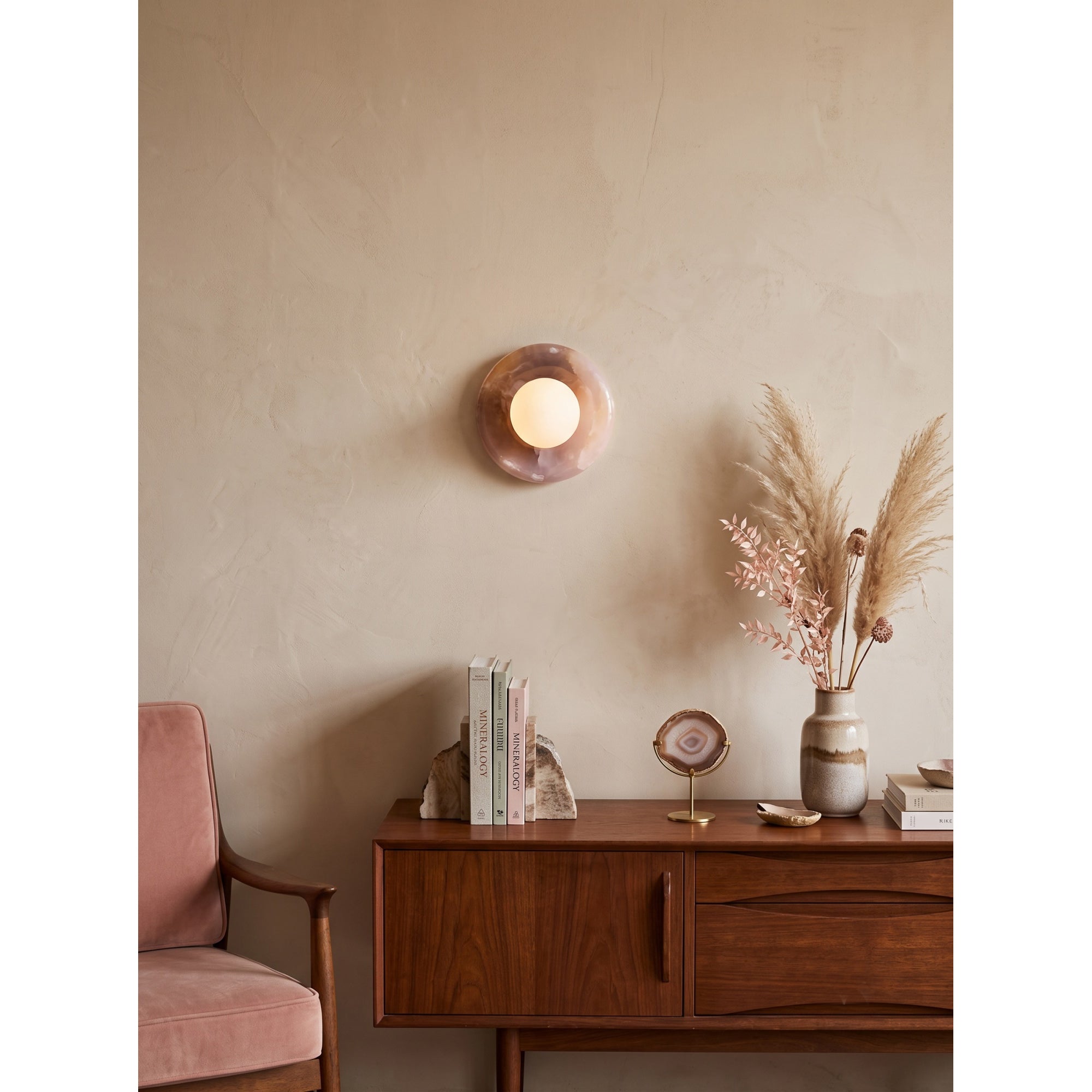 Orli Pink Onyx Wall Sconce