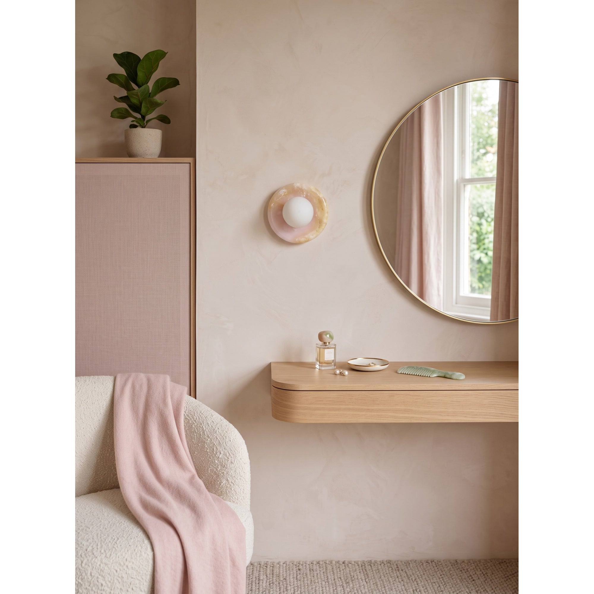 Orli Pink Onyx Wall Sconce