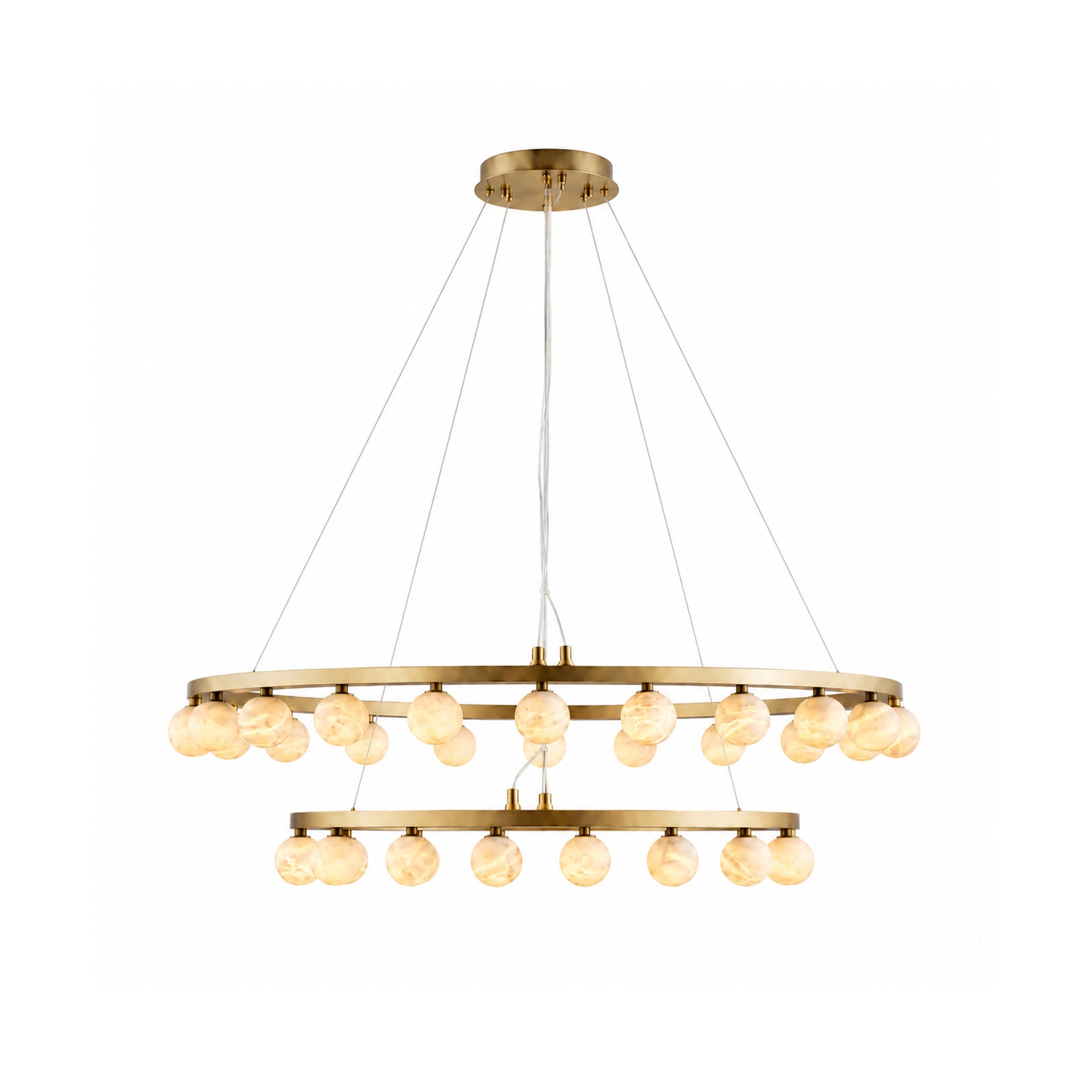 Orlienne Double Ring Alabaster Chandelier