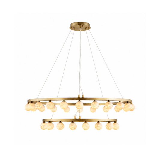 Orlienne Double Ring Alabaster Chandelier